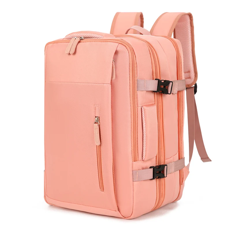 حقيبة ظهر للسفر قابلة للتوسيع - حقيبة كمبيوتر محمول أكسفورد متعددة الجيوب مع حجرة مخصصة وسحابات وصول مزدوجة للتنقل