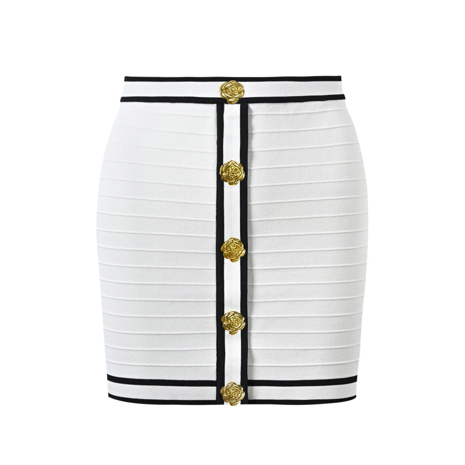 

Summer New High-Quality Fashionable Temperament Commuting Knitted Short Versatile Button Slim Fit Women's Knitted Half Skirt
