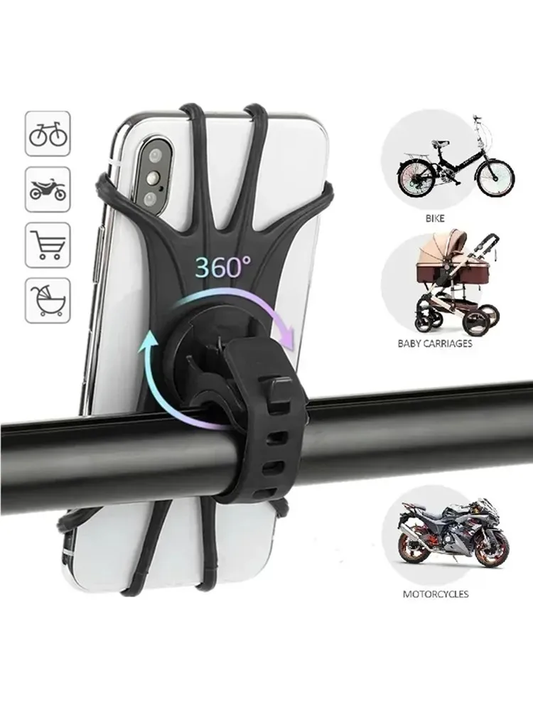 AliExpress NONE Universal Phone Silicone Holder Bicycle Motorcycle Mobile Buckle Pull Non-slip Adjustable Bike Handle GPS Mount barracket Stand