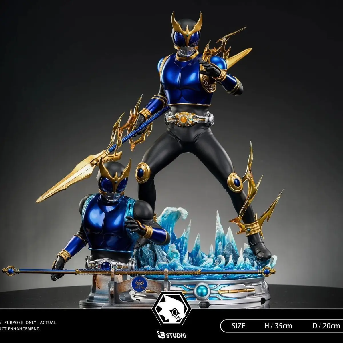 

LB Kamen Rider Kuuga Dragon/Mighty Form Action Figure with Wave Flame Base Collectible Kev sib ntaus sib tua Model Toys Gifts
