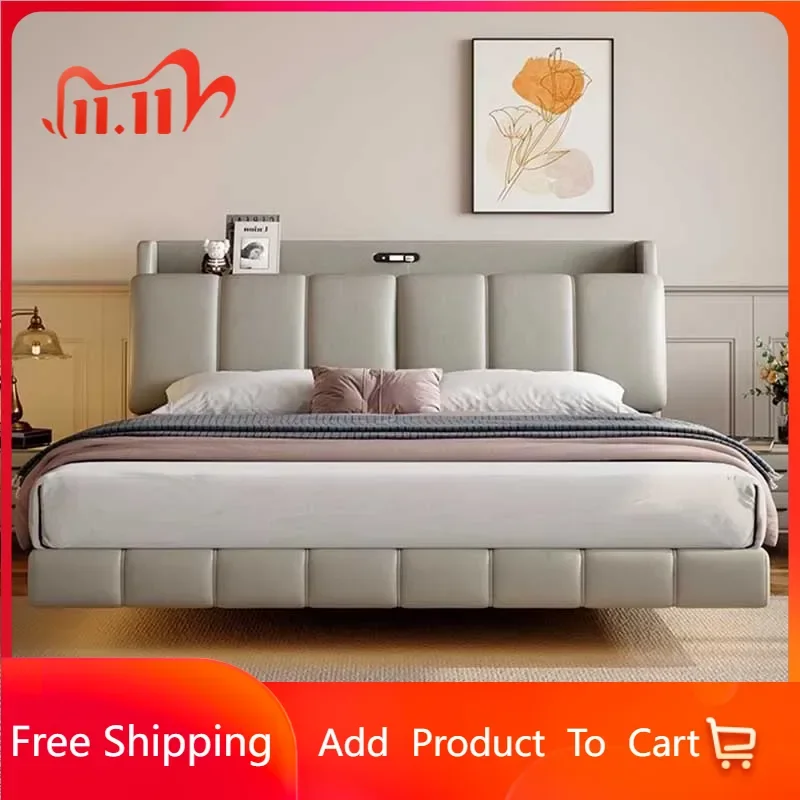 

Royal Nordic Double Bed Waterproof Luxury Villa Safe Headboard Twin Bed Frame Full Size Sleeping Cama Box Casal Home Furniture