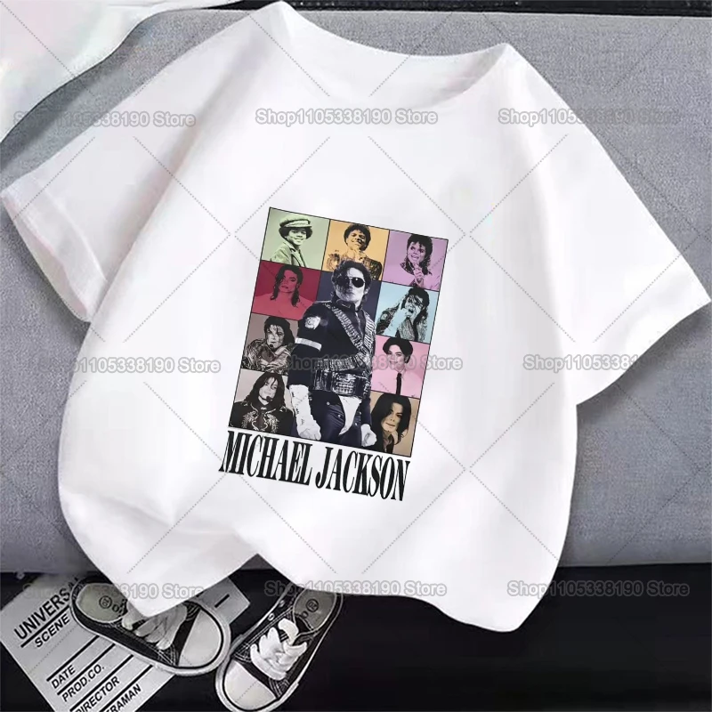 Pop King Michael Jackson Cotton Printed Men's and Women's Personalized Short Sleeves Summer Fashion Trend Loose T-shirt