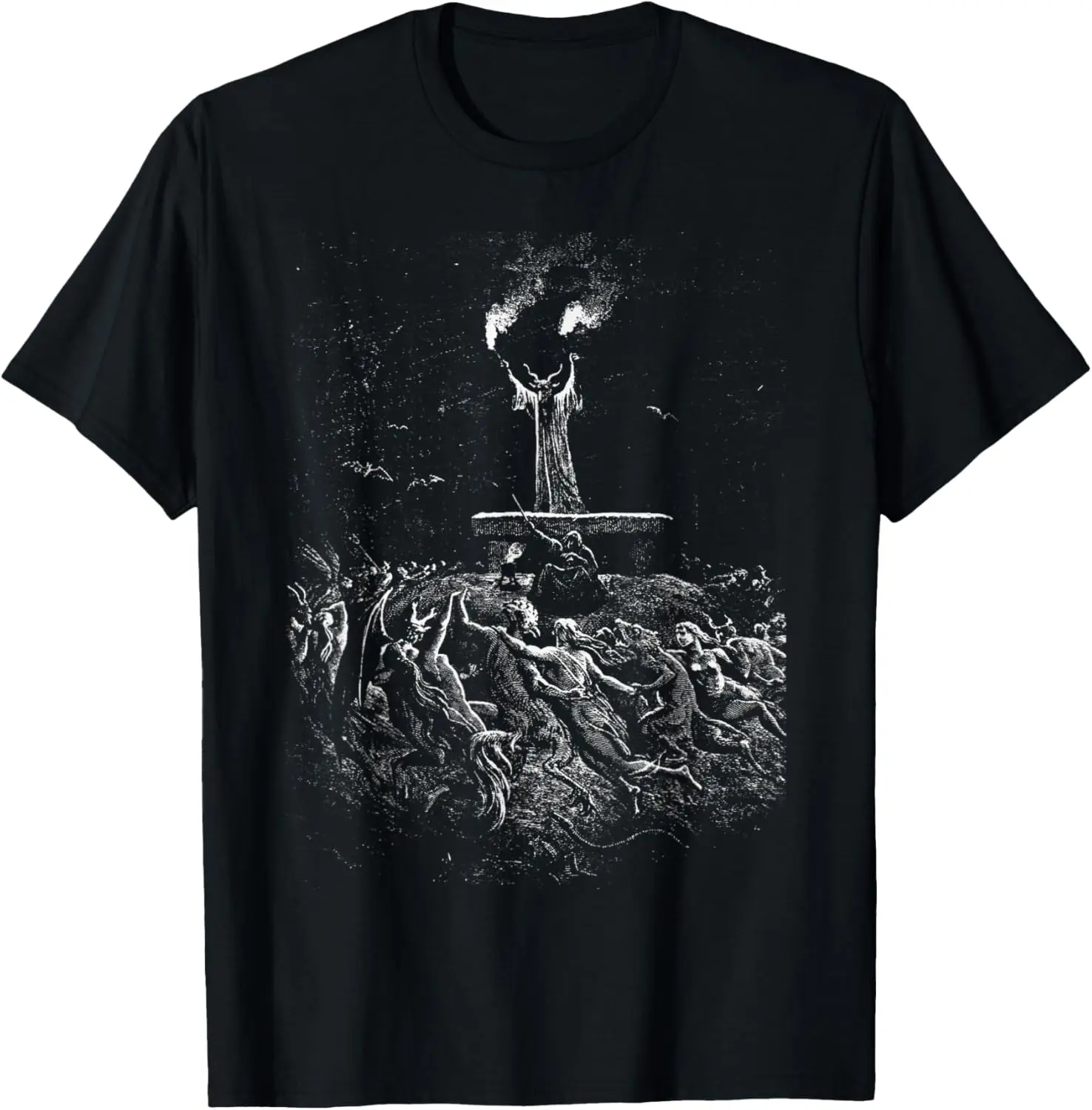 Gustave Dore Witches Dance to Sabbat Witch Dance Black Metal T-Shirt