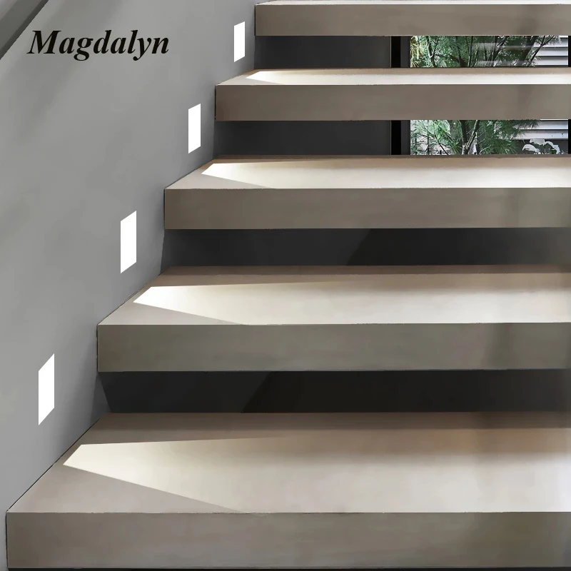 

Magdalyn Step Stair Light Sensor Minimalist Ressessed Outdoor Waterproof Night Sconce Modern DECO Led Shadeless Corner Wall Lamp