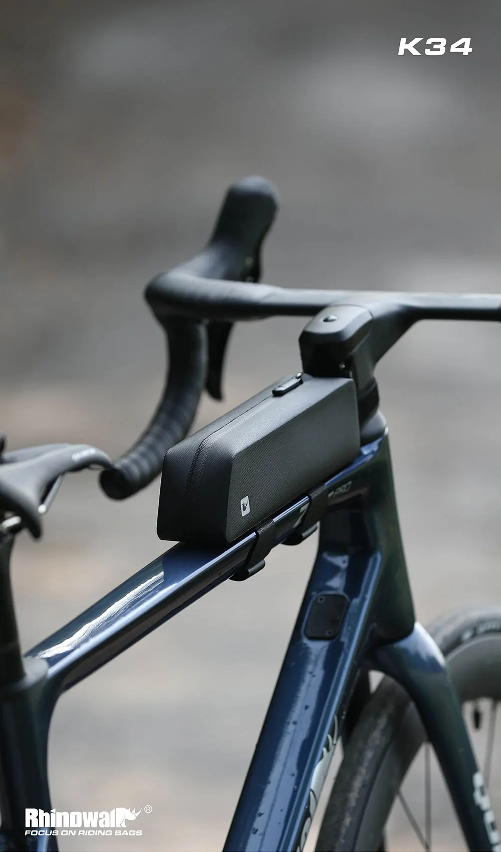 Rhinowalk Fahrrad-Oberrohrtasche, wasserdichte Frontstoßstangenbox mit Schraube und Riemenbefestigung, MTB-Rennrad für städtische Reiten und Rennen – Detail 3