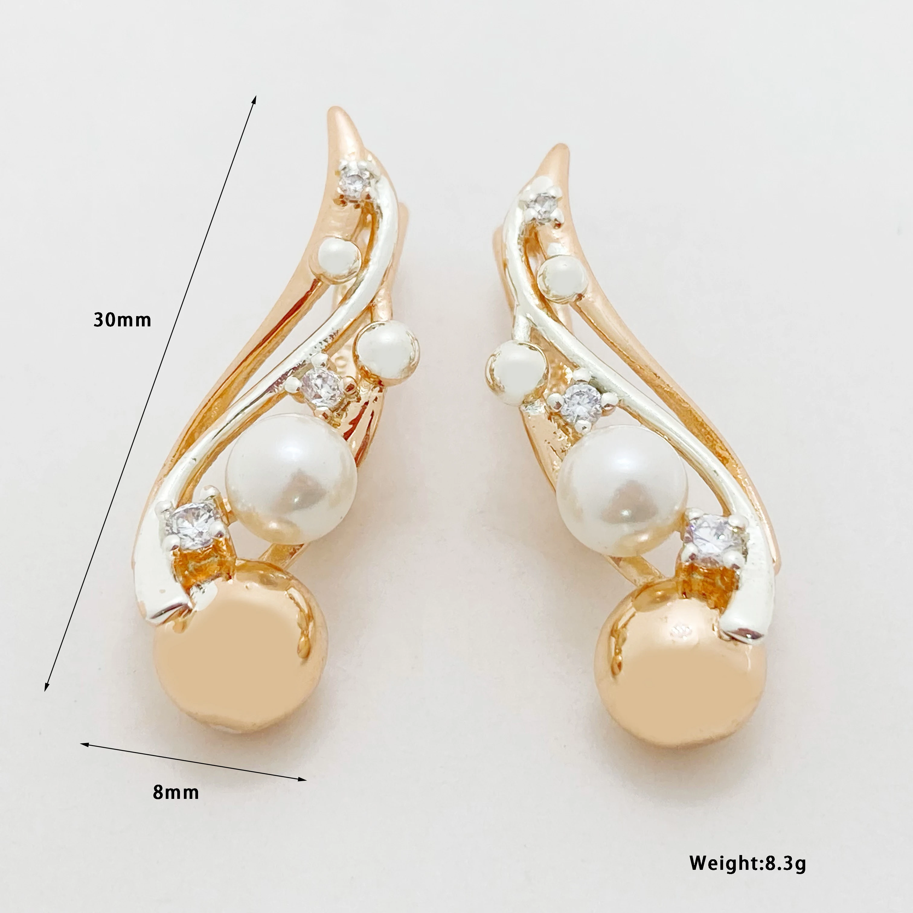 New Women Exclusive Flame Type 585 Rose Gold Two Color Shell Pearls Drop Earrings White Natural Zircon Party Wedding Jewelry