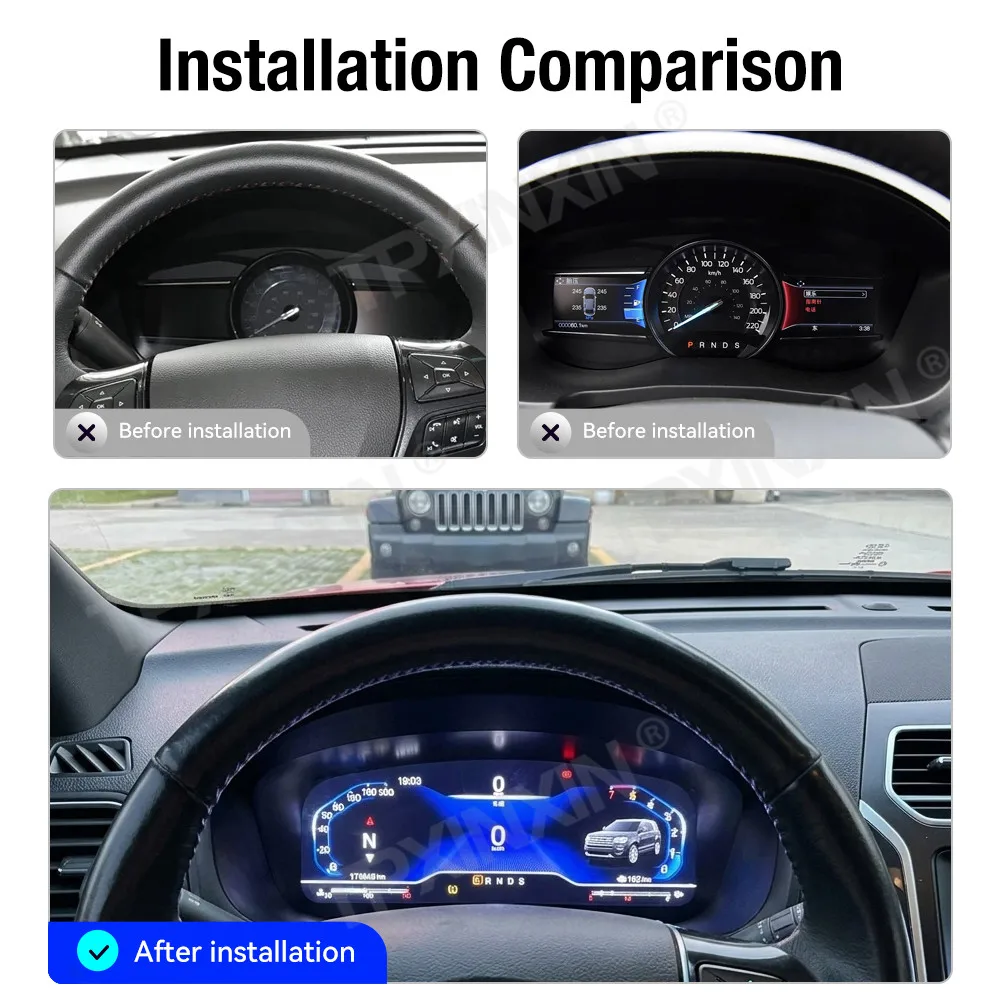 Full LCD Digital For Ford Explorer 2017 2018 Digital Instrument Cluster Car Digital Dashboard LCD Gauge Cluster Speedometer