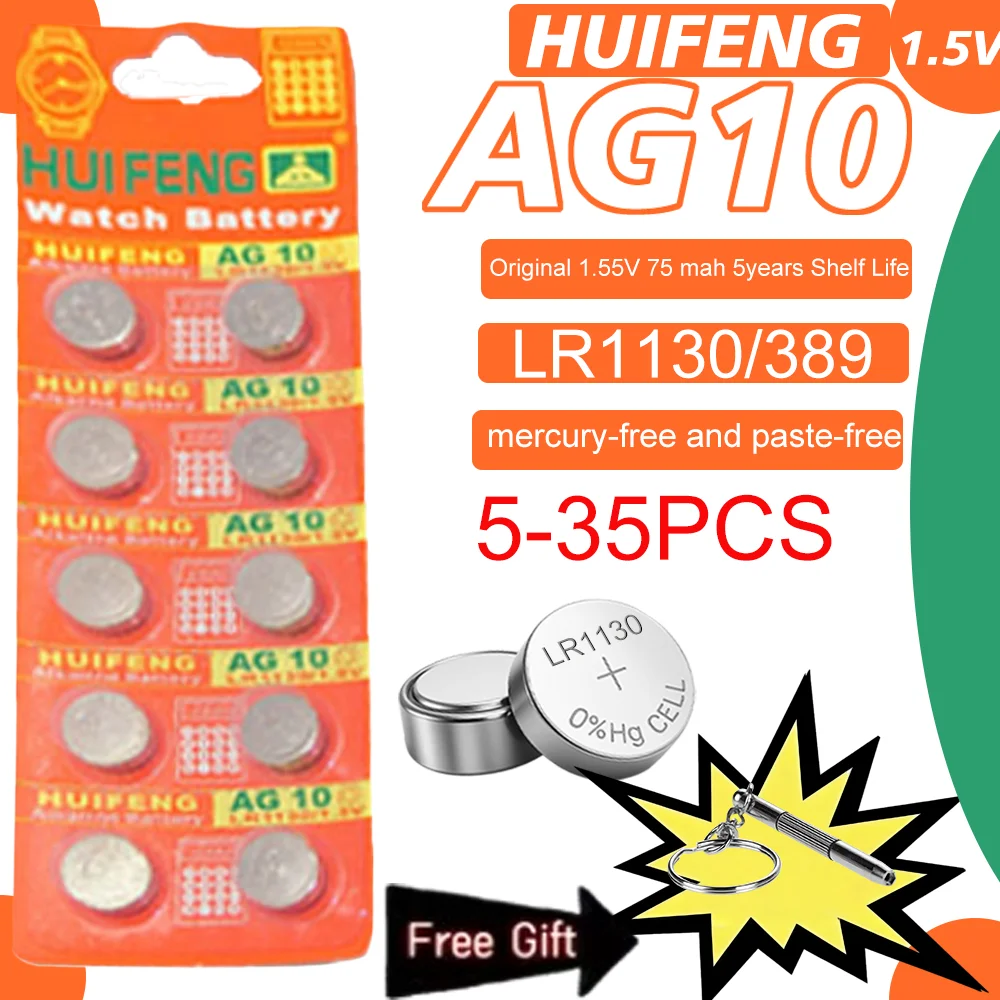 The High-density Leak-proof AG10/LR1130 Button Battery 1.55V Lithium Battery Is Used in Various Electronic Products