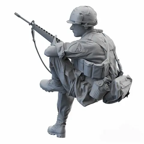 1/16 Skala Gjuten Resin Figur Modellbyggsats Vietnamkriget Amerikansk Armé Infanteri Sittande Position Omonterad och Omålad 10 best sales 1 16 hartsfigurer - №8