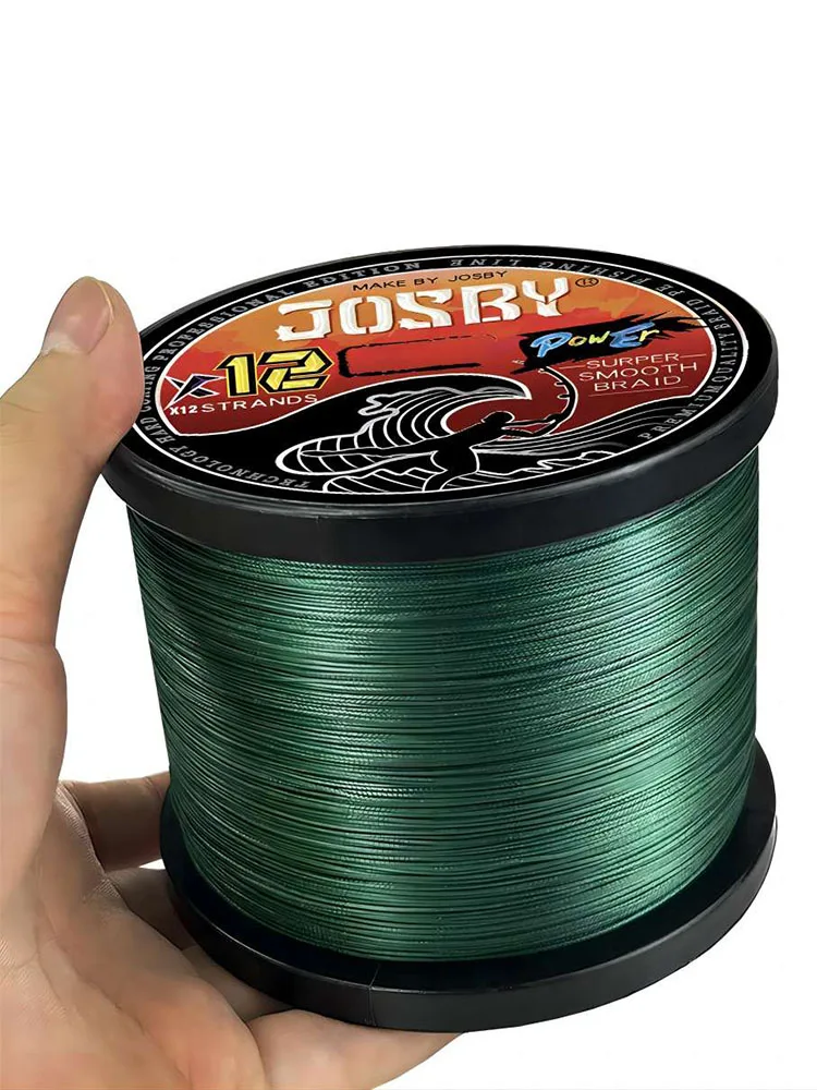 JOSBY Cheap Carp Fishing Line 12Strands Braided Multifilament Sea Seawater 300M 100M 500M Strong Durable Smooth Catfish 100%PE W