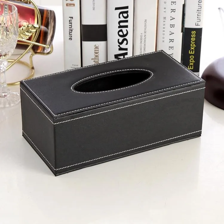 

Leather Tissue Box for Living Room Home Use Napkin Box European Creative PU Car Towel Box Storage Organizer for Facial Tissues