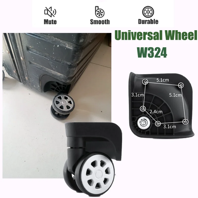 For W324 Heavy-Duty Suitcase Wheel Replacement – Durable Universal 360° Swivel Wheels Easy to install Suitable For Suitcases