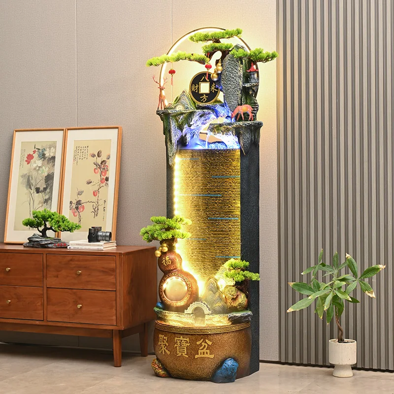 fountain circulation water feature, living room office feng shui wheel landing, lucky ornaments, housewarming opening gifts
