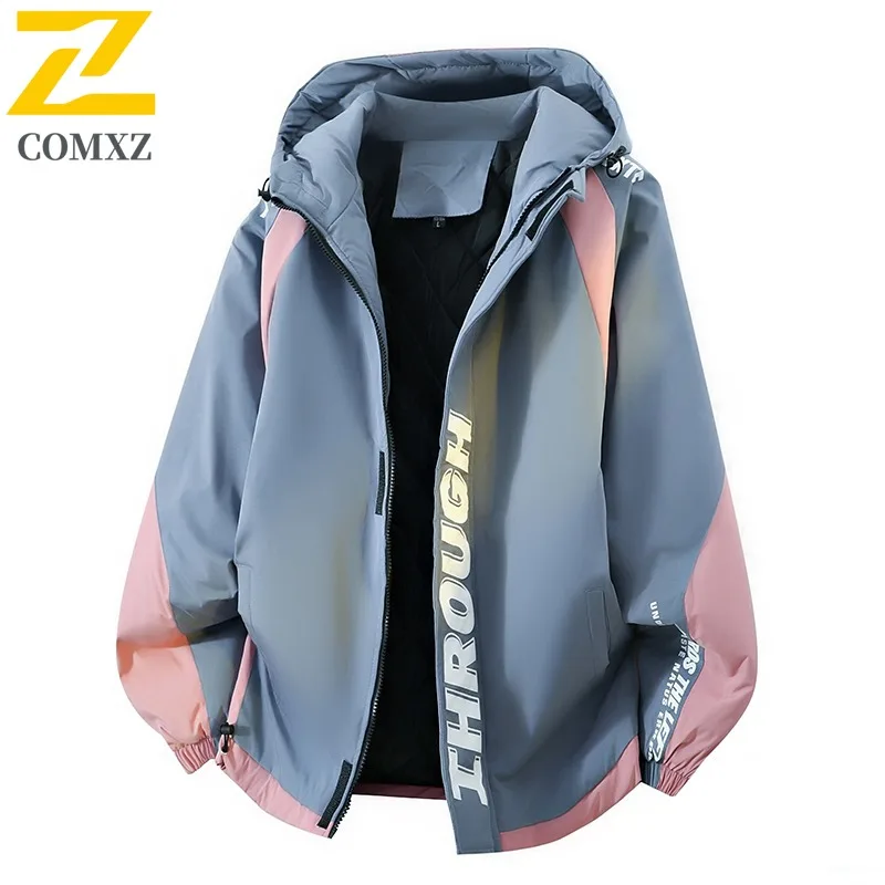 

COMXZ 2025, мужская универсальная куртка с капюшоном в японском стиле, весенне-осенняя техническая одежда, рабочая одежда, корейское модное повседневное пальто