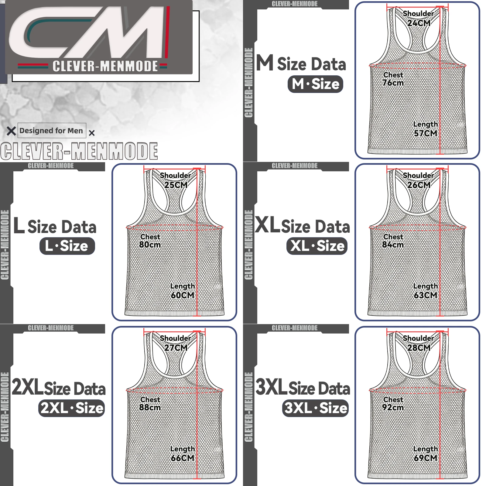 Sport-Mesh-Tanktop für Herren, Racerback, ärmelloses Shirt, Fitness- und Lauf-Muskelshirt, bunte Linien, durchsichtige Netz-Oberteile – Detail 2
