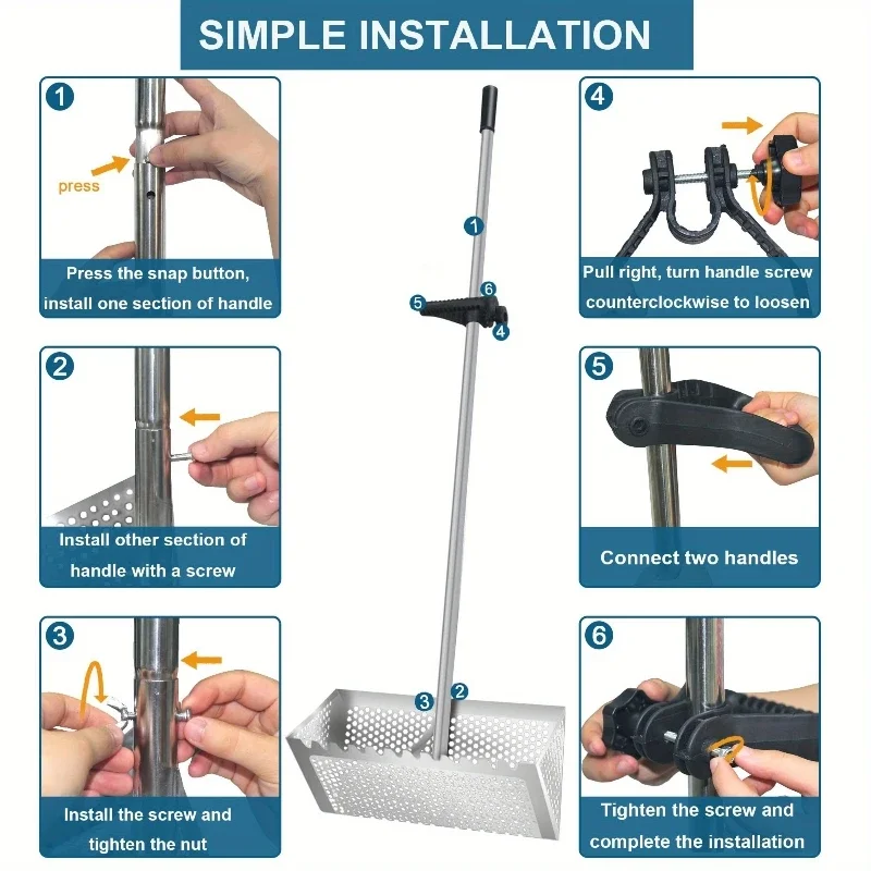 Beach Sand Scoop Shovel Metal Detector Sand Scoops Treasure Detecting Metal Detector Hunting Stainless Steel Tool Hex Metal Tx