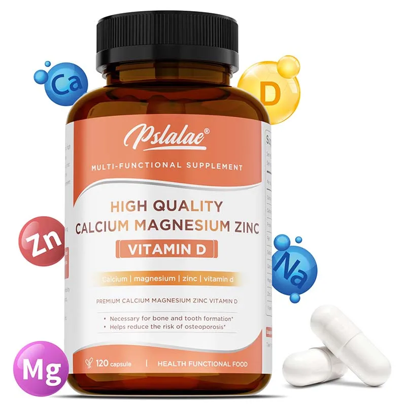 

Calcium Magnesium Zinc Capsules - for Immune System, Bone, Nervous System Health Support Supplement, Non-GMO