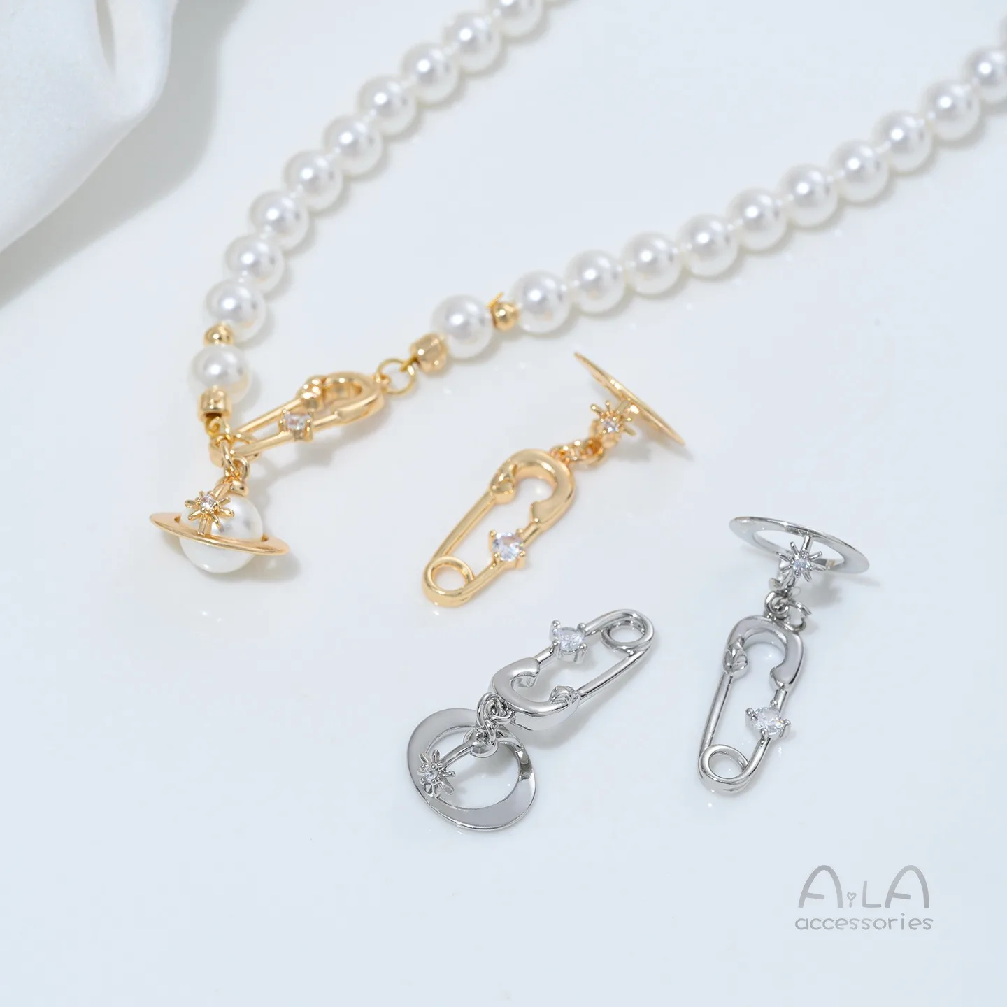 

Медная сумка 14 карат, золотая булавка, крест из циркона с раздельными бусинами, подвеска с пустой поддержкой планеты, ювелирные аксессуары ручной работы своими руками.