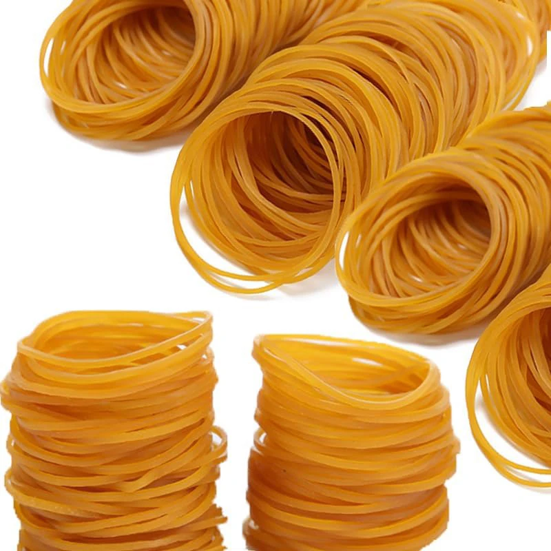 100/200Pcs Yellow Natural Rubber Bands Strong Elastic Stretch Rubber Rings For Office Packaging Money Binding DIY Craft  Use