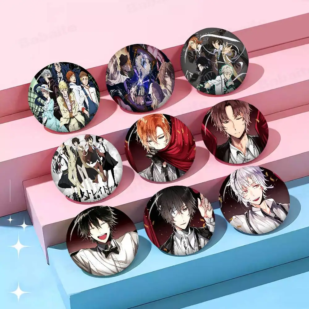 Anime Mystery B-Bungo Stray Dogs Button Pins Slogan Creative Brooches Backpack Clothes Decoration Fashion Cartoon Jewelry Gifts