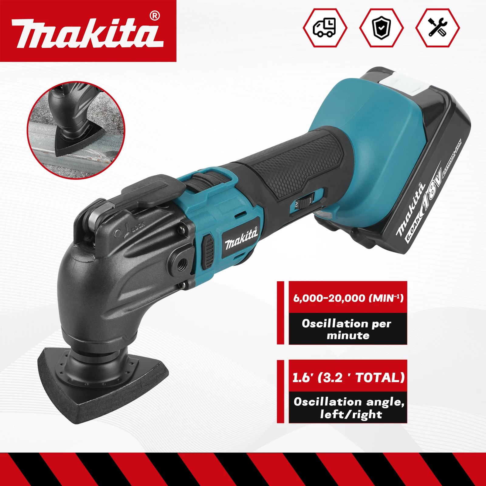 

Makita 18V Brushless Quick Release Oscillating Tool Multi Functional Tool Renovator Electric Trimmer Compatible