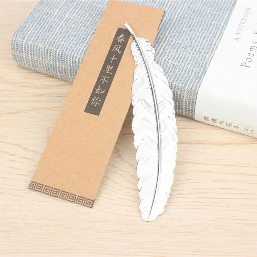 Искусственная металлическая Закладка в форме пера в китайском стиле, декоративная книга «сделай сам» с листьями, школьные принадлежности для чтения