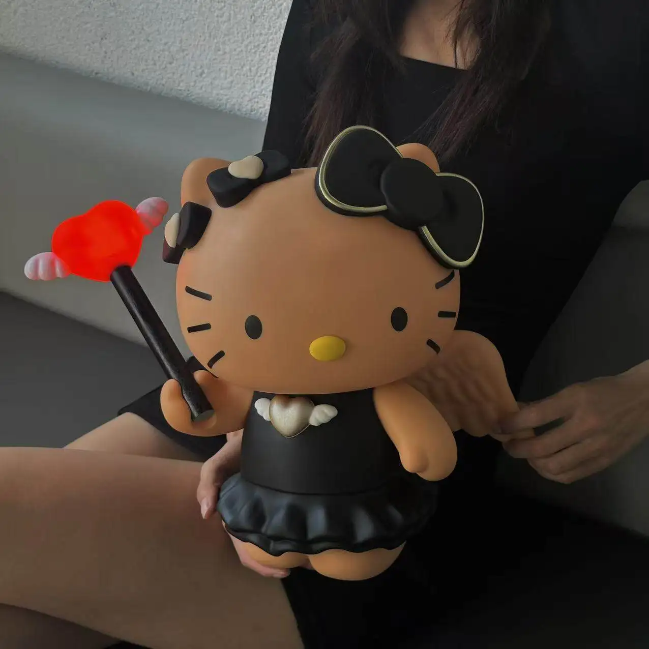 

Super Sized Hello Kitty Figurine Piggy Bank with KT Cat Model Trendy Living Room Decoration Night Light Gift for Women