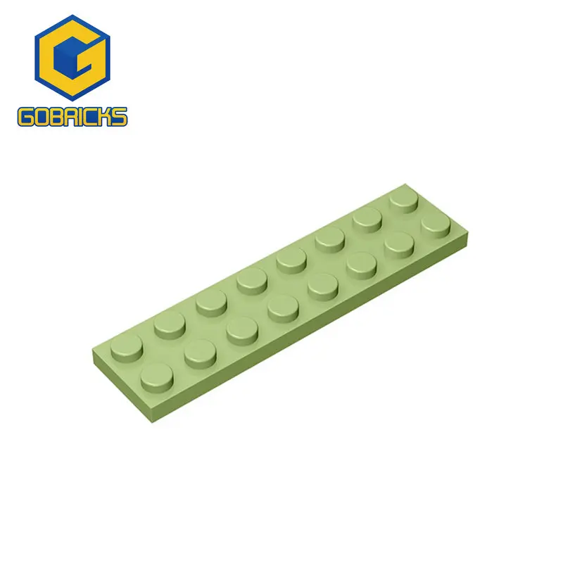 Gobricks 10Pcs MOC Parts 3034 Plate 2 x 8 Compatible Bricks DIY Assmble Building Blocks Particle Kids Puzzle Brain Birthday Gift