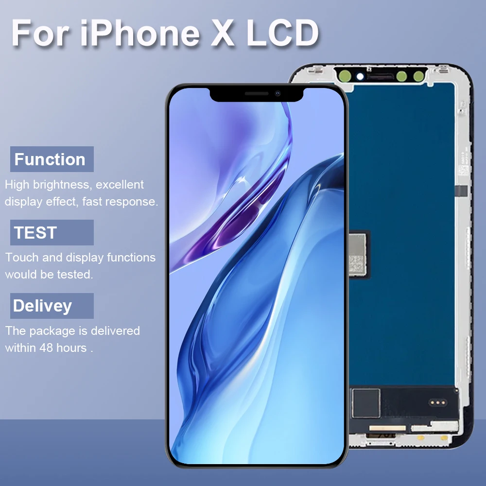 

Экран в сборе для iPhone X, ЖК-дисплей, дигитайзер сенсорного экрана с лицевым идентификатором, сенсорный идентификационный экран для iPhoneX A1865 A1901 A1902 A1903