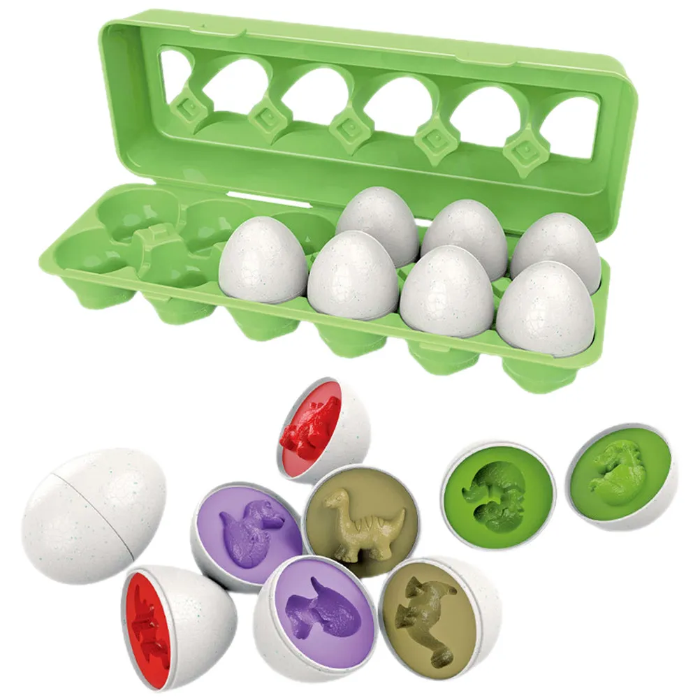 

1Set Dinosaur Matching Eggs Easter Egg Color Shape Cognition Educational Learning Matching Egg Toddler Game Preschool Fun