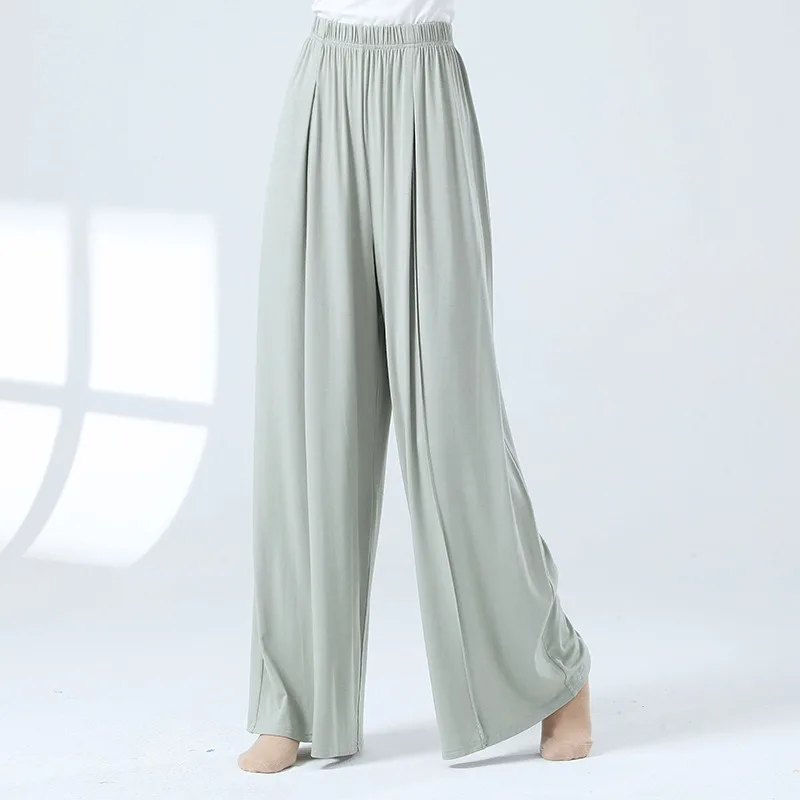 Groepen Broek Flowy Dance Culotte Soft Stretch Losse Hoge Taille Oefenkostuum Vrouwen Lichaamsrijm Klassieke Lange Kleding Nieuw