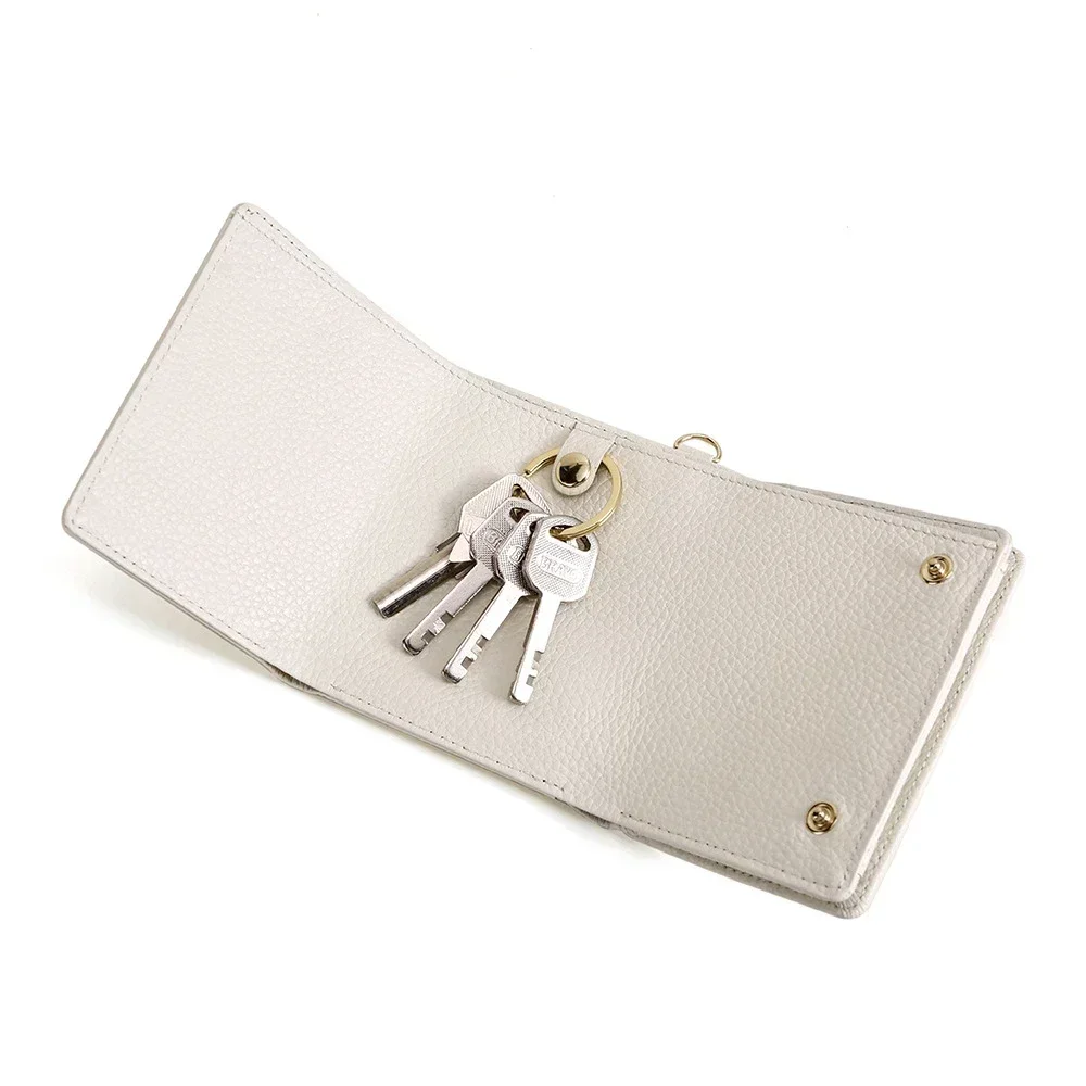 Women Genuine Cow Leather Short Key Wallet Japanese Style Coin Pocket Card Holder Money Clip Small Purse Real Leather 7-5