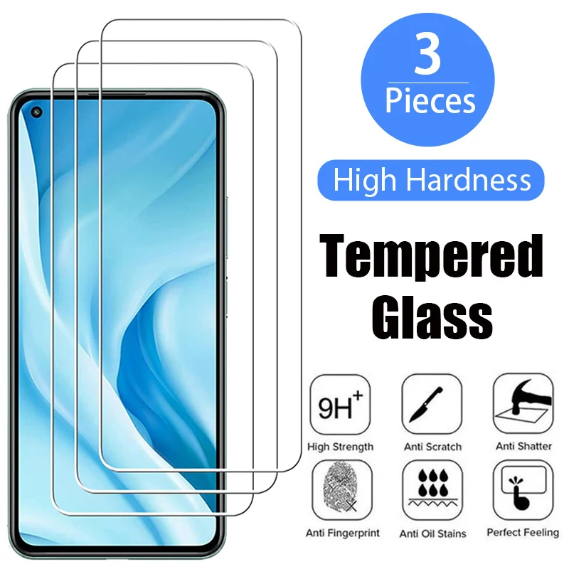 3Pcs Tempered Glass For Xiaomi Mi 11 12 10 9 Lite Screen Protector For Xiaomi Mi 10T 9T Pro Poco X5 Pro X3 F3 X4 M4 M5S M5 Glass