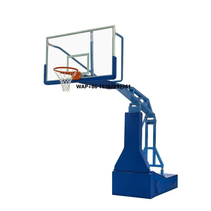 

Adjustable Basketball Equipment for Indoor/Outdoor Use with Hydraulic Stand Tempered Glass Backboard Hoop