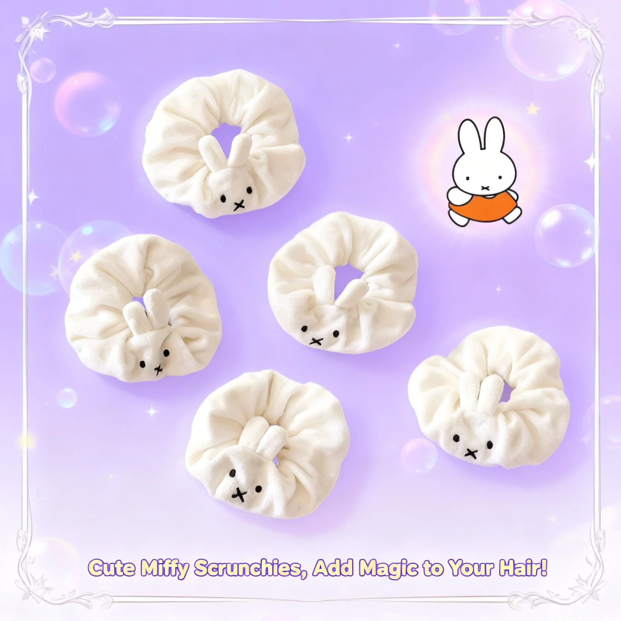 Miffy large intestine hair ring rabbit shape cartoon cute creative leather band high value sweet heart girl gift head rope