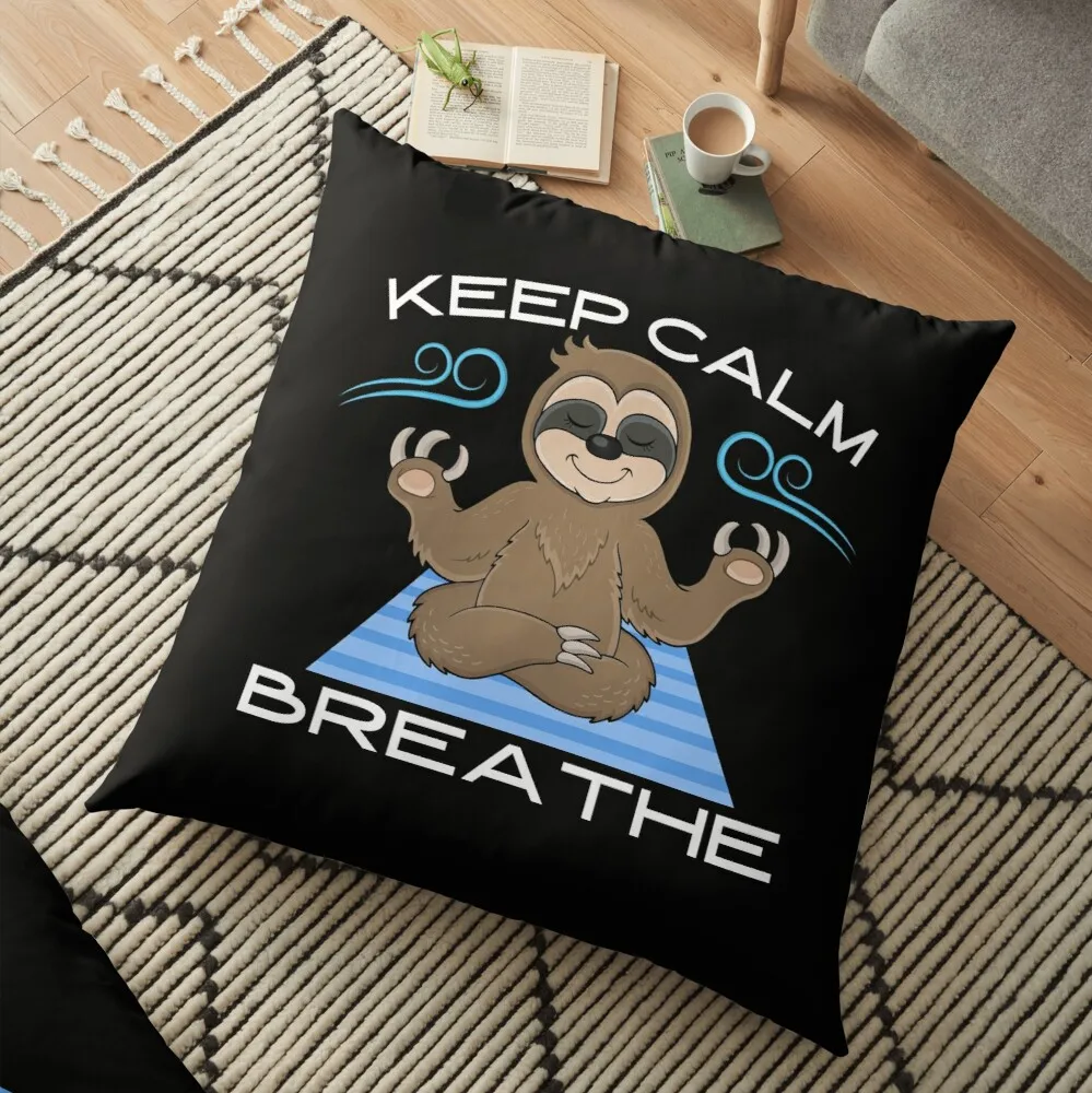 

Yoga, Keep Calm Breathe Floor Pillow Ornamental Pillow Sofa Cushion Cover