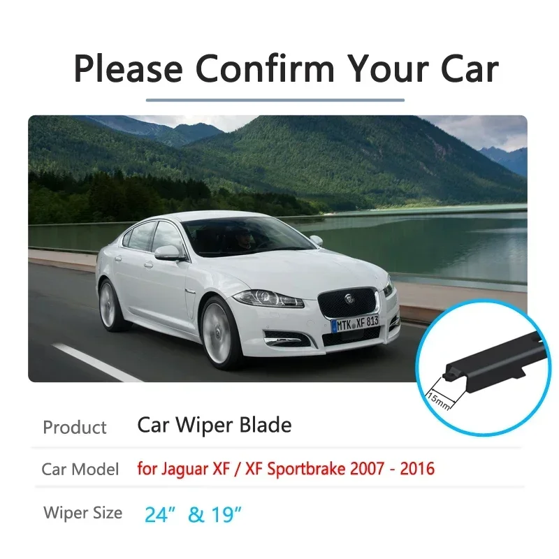 For Jaguar XF 2007~2016 XF Sportbrake Windshield Wipers Car Accessories 2008 2009 2010 2011 2012 2013 2014 2015 Car Wiper Blade