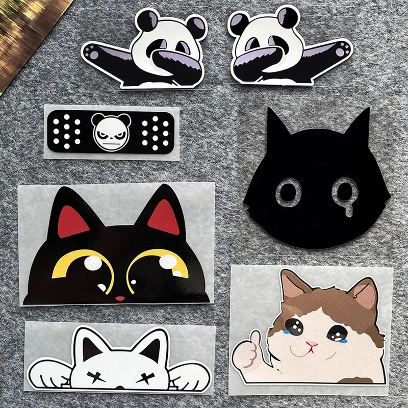 Reflective Waterproof Stickers Cute Cartoon Cat Decal Accessories Decor Motorcycle Motor Scooter Body for Z900 MT07 CB650R MT 09