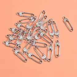 0.8*2.9cm Safety Pins Pendants Punk Studs Paper Clip For Earring Jewelry DIY Making Findings Charms Wholesales