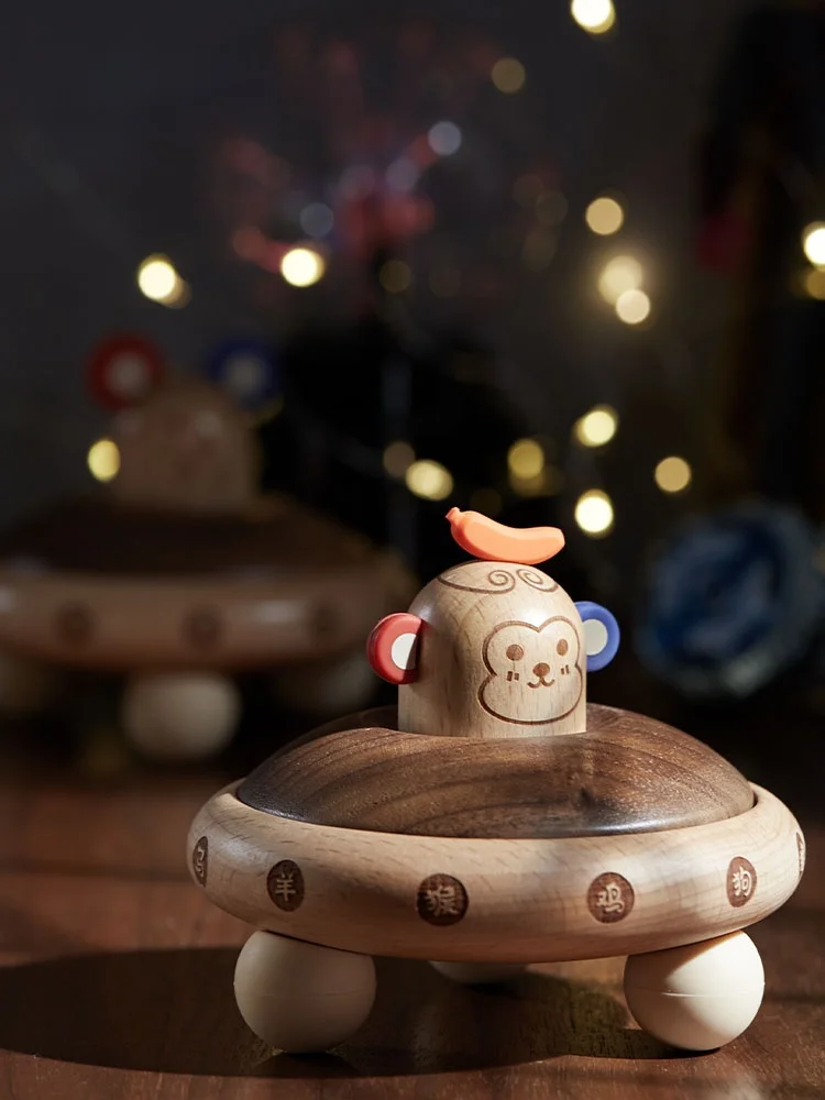 Wooden UFO Shaped Tooth Fairy Box for Children Teeth Storage Keepsake Holder Boys And Girls Baby Teeth Falling out Replacemen...