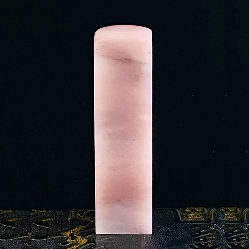 1 Pcs Natural Pink Soft Stone for Seal Carving, Square Blank Practice Stamp for Students , Beginner Engraving Stone Block