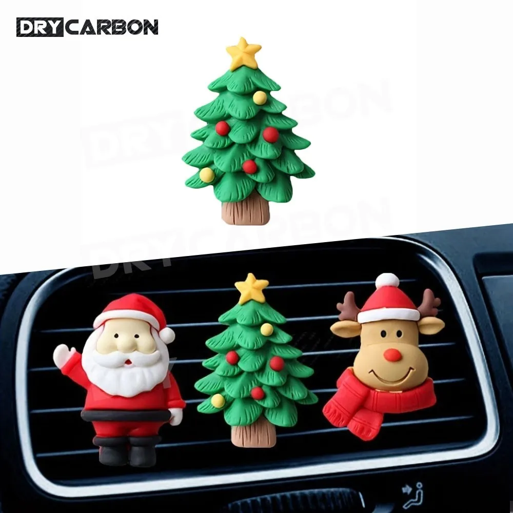 Christmas Air Vent Clips Air Fresheners Vent Clip Santa Claus Snowman Christmas Tree Air Vent Clip for Christmas Car Decor Gift