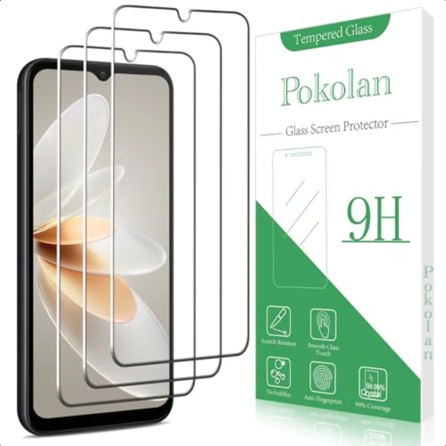 Pokolan [3Pack Screen Protector for Samsung Galaxy A14 5G Tempered Glass Bubble Free 9H Hardn Anti Scratch Easy to Install HD C