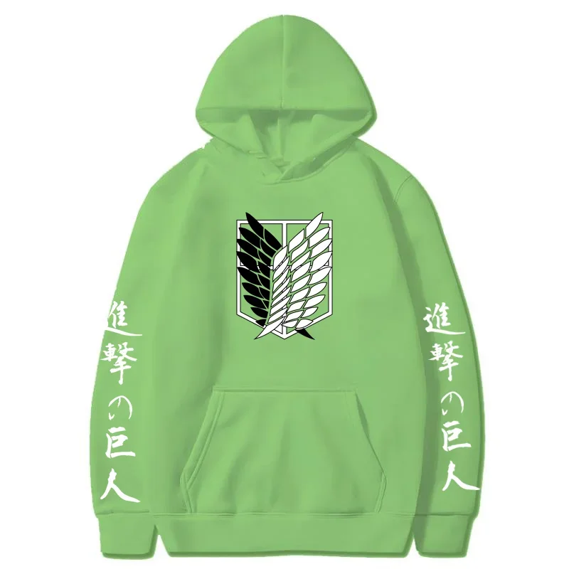 Men Hoodies Sweatshirts Japanese Anime Shingeki No Kyojin Graphic Hoodies Men Pullover Hooded Sweatshirt Unisex