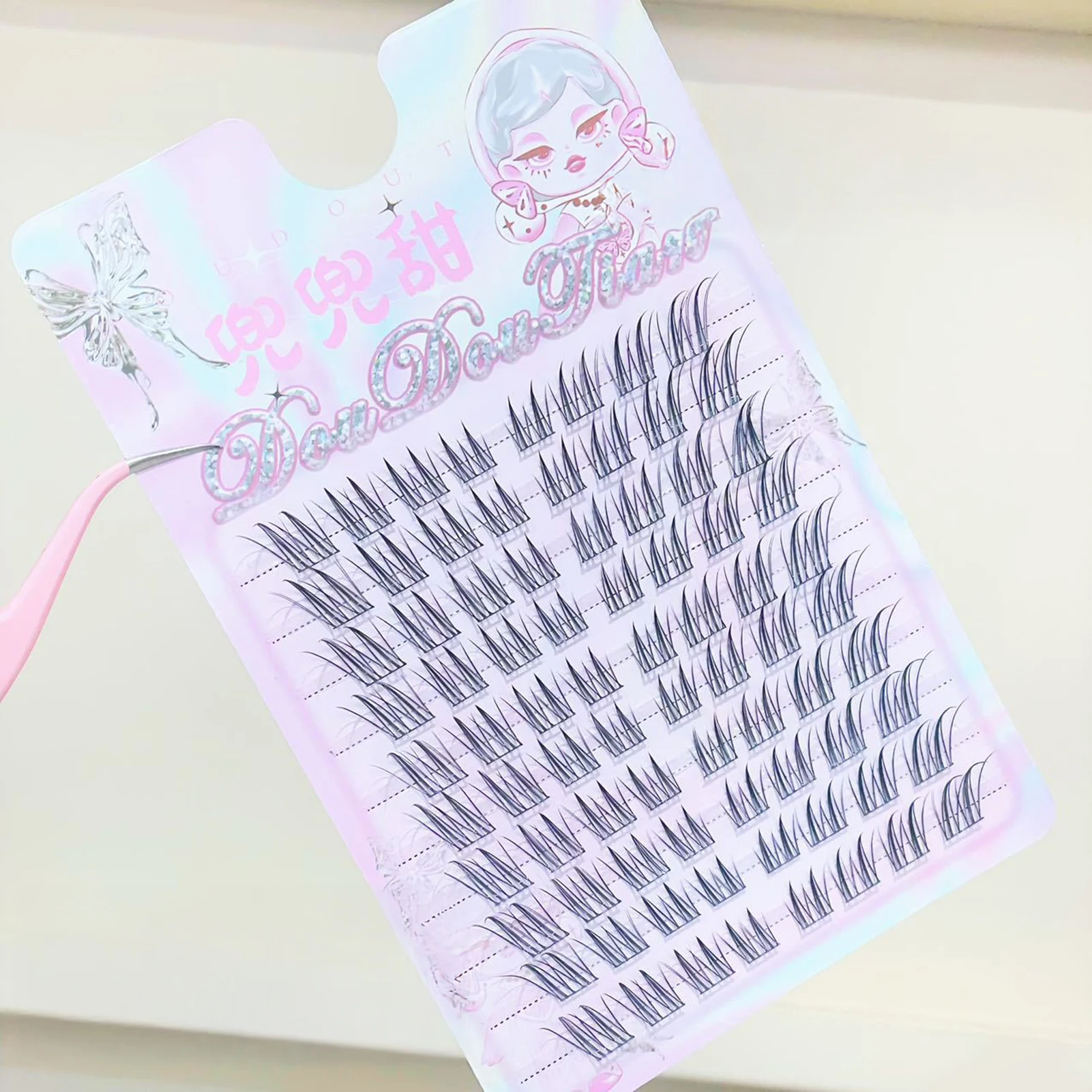 3/10 Rows Soft Individual Anime False Eyelashes Spiky Foxes Style Natural Eyelash Extensions Time-saving Choice For Beginners