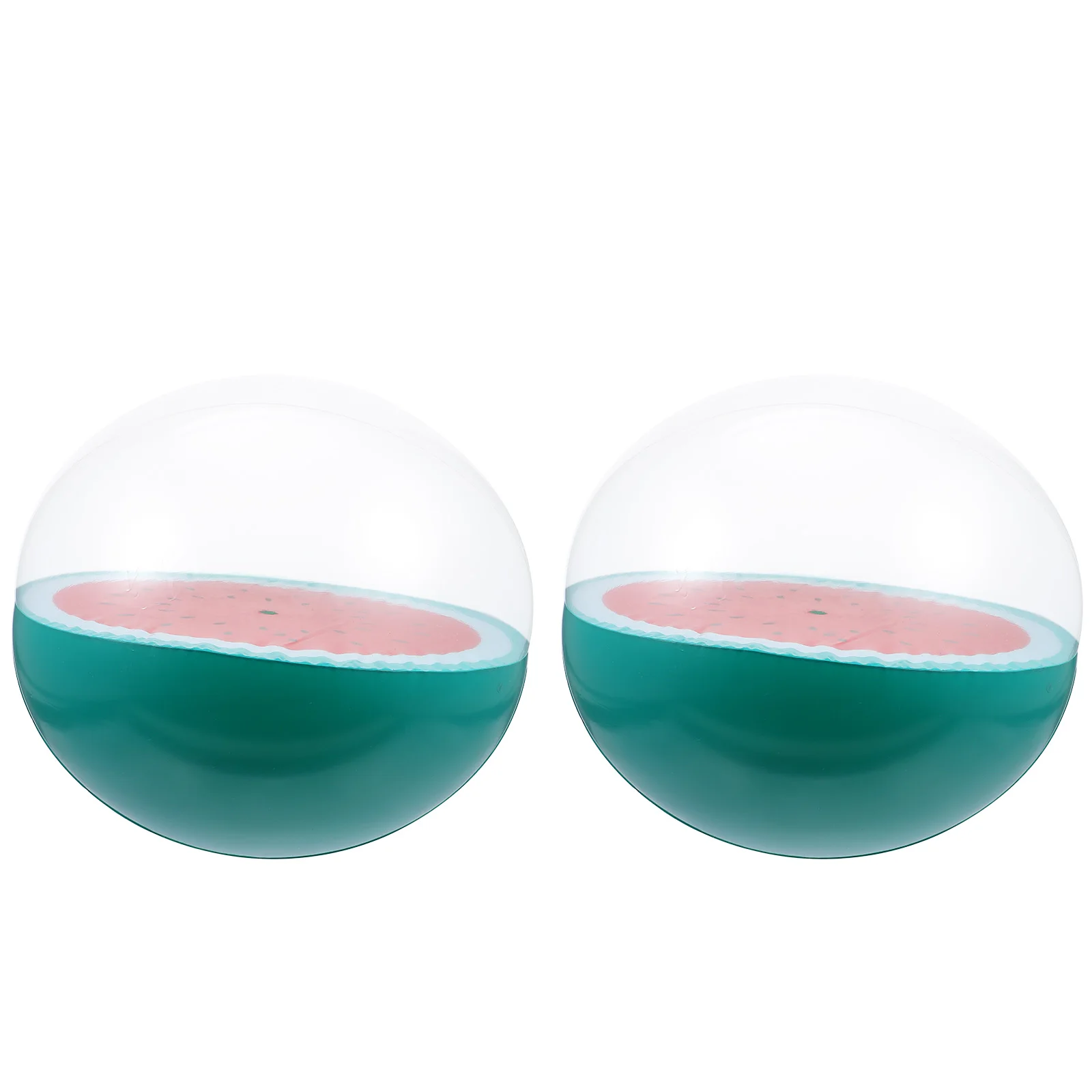 2pcs 풍선 비치 공 PVC 부드러운 밝은 수박 디자인 팽창 수축 풀 장난감 어린이 공 여름 재미 야외 장난감