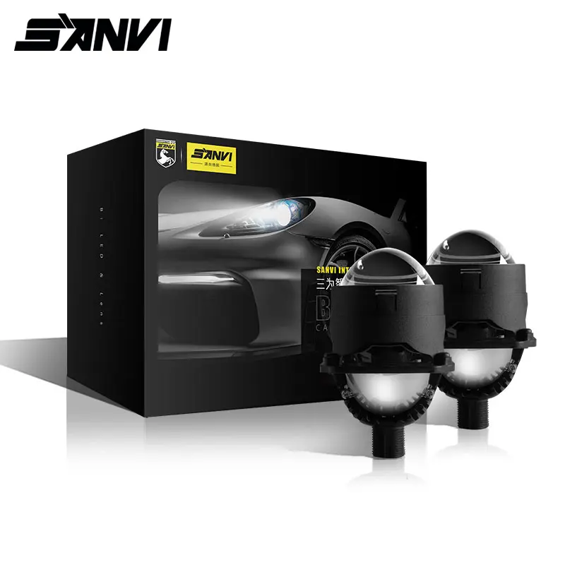 

SANVI 2.5 Inch S8 Bi Led Projector Lens Headlight for H1 H4 H7 9005 9006 Auto Headlamp 6000K 40W 12V Car Motorcycle Installation