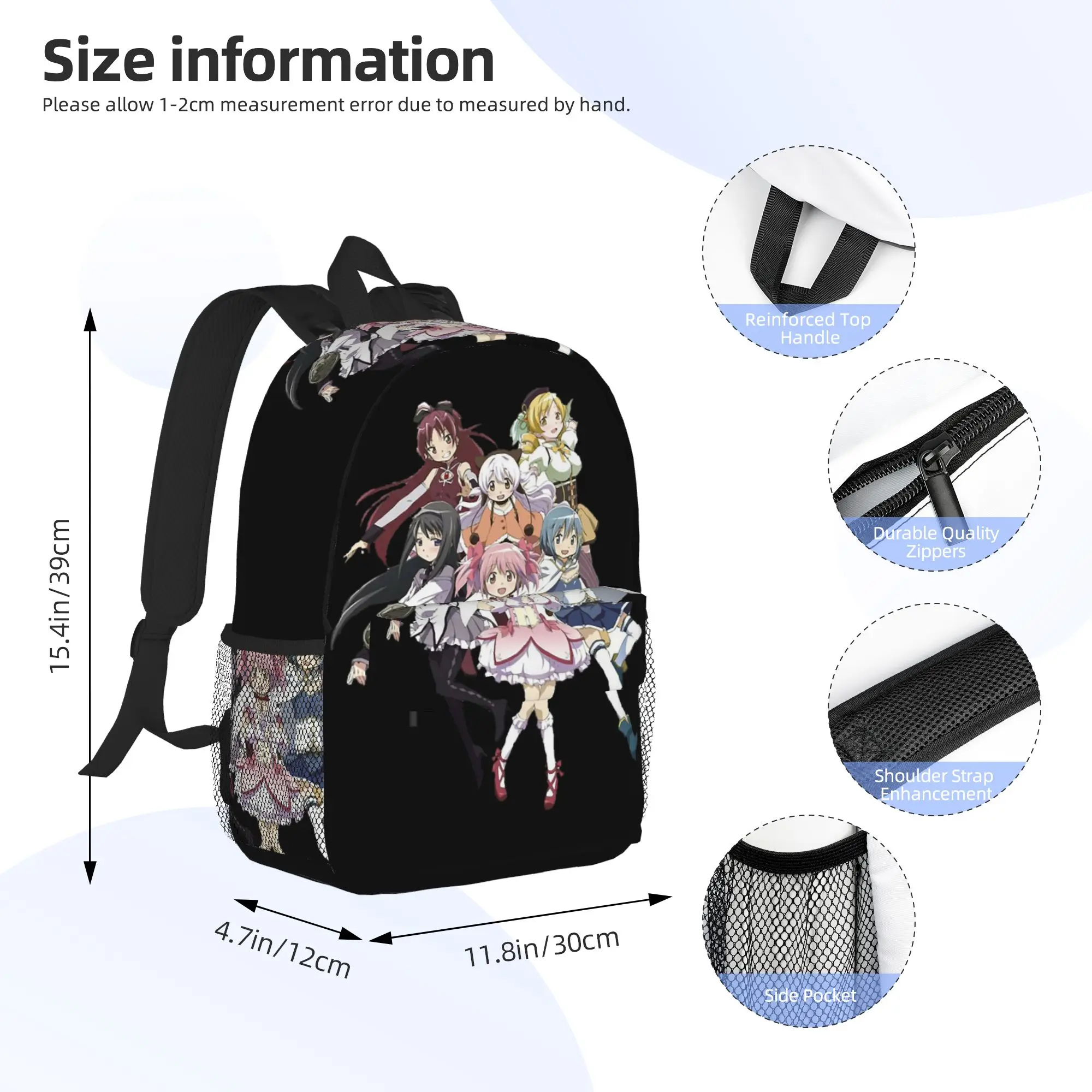 Puella Magi Madoka Magica Anime Backpack Hot Sale Daypack Large Capacity Boy Girl BookBag Shoulder Bags for Men Women School Bag