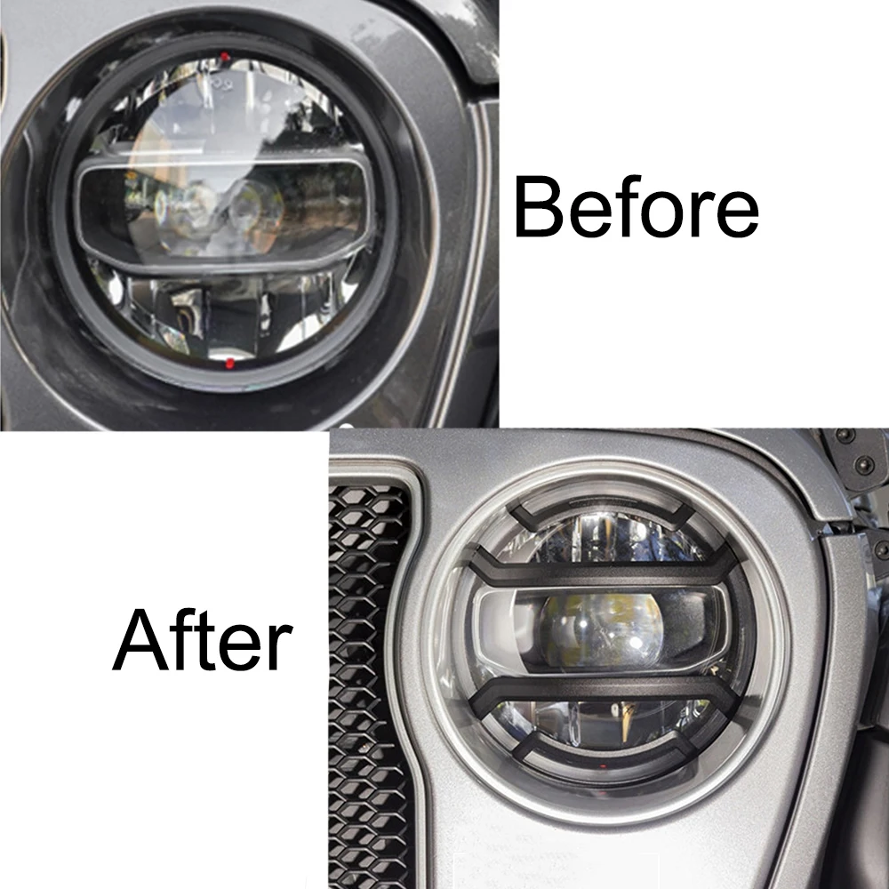 Headlight Tail Light Decoration Cover Trim for Jeep Wrangler JL 2018-2023 (LED Light Source) Lamp Hoods Car Exterior Accessories