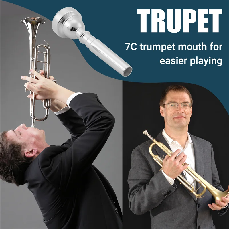 Spare Part Light Silver Plating Trumpet 7C Mouthpiece-N38R